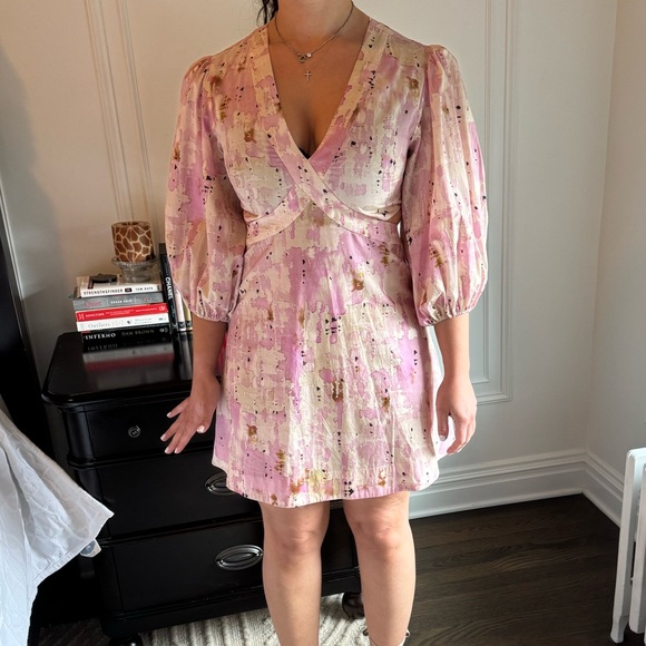 RARE Alexis Linea Cutout Dress in Rainwater Quartz Pink Mini Dress - Picture 6 of 6